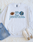 Go Panthers Football & Cheer Embroidered Sweatshirt