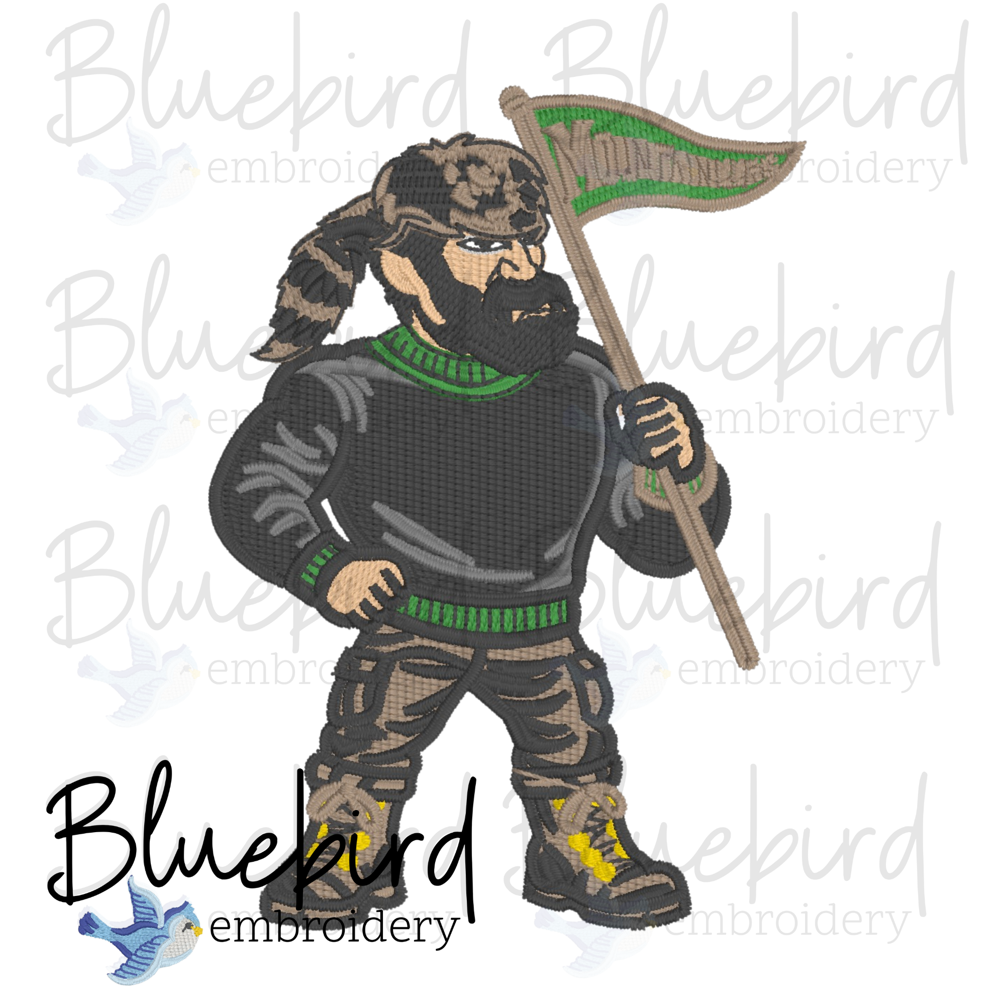 Mascot Embroidery Design – Digital Download | Optional Mascot Personalization