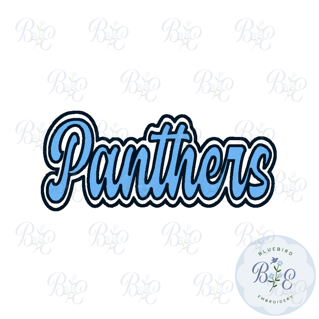 Panthers Single Satin Applique Digital Embroidery Design