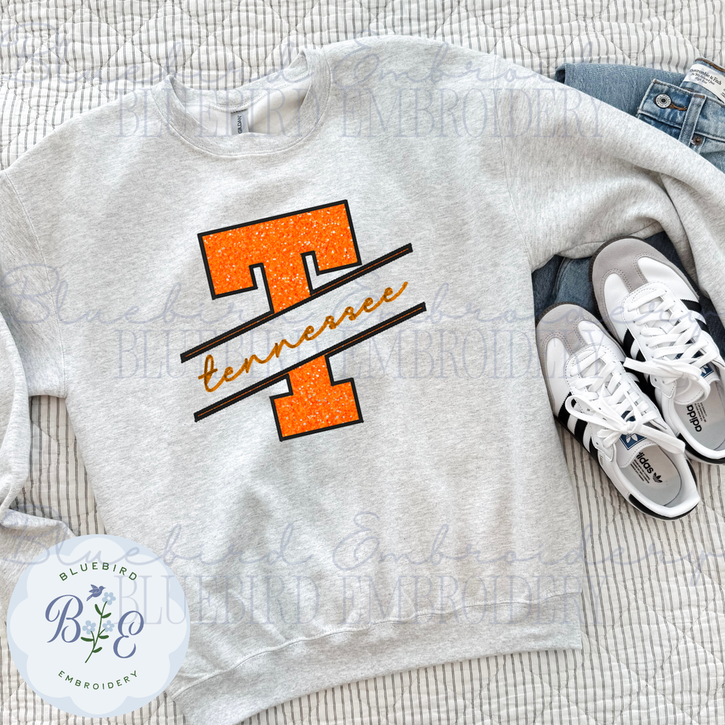 TN State Monogram Applique Embroidered Sweatshirt