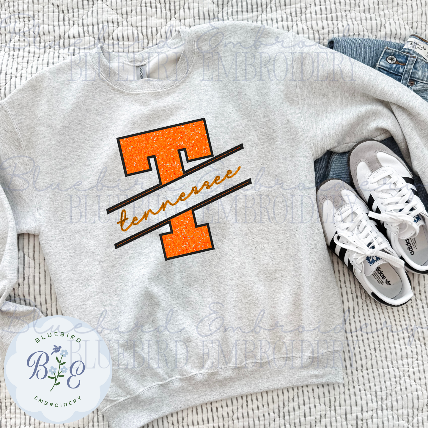TN State Monogram Applique Embroidered Sweatshirt