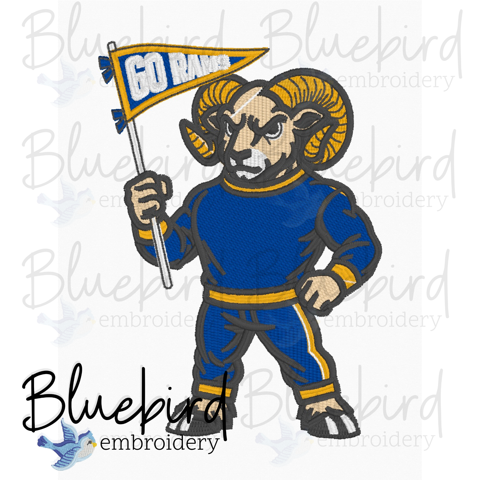 Mascot Embroidery Design – Digital Download | Optional Mascot Personalization