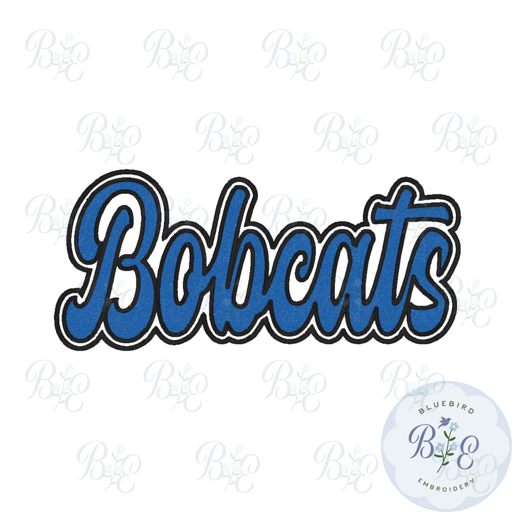 Bobcats Single Satin Applique Digital Embroidery Design