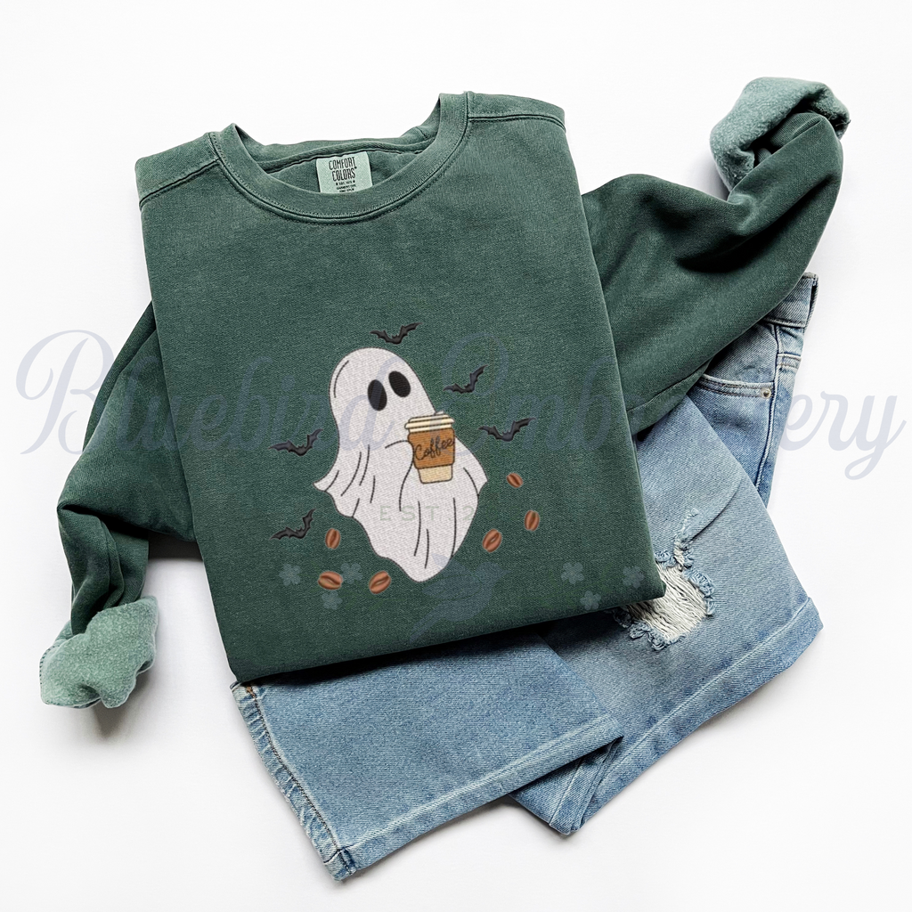 Coffee Ghost Embroidered Crewneck