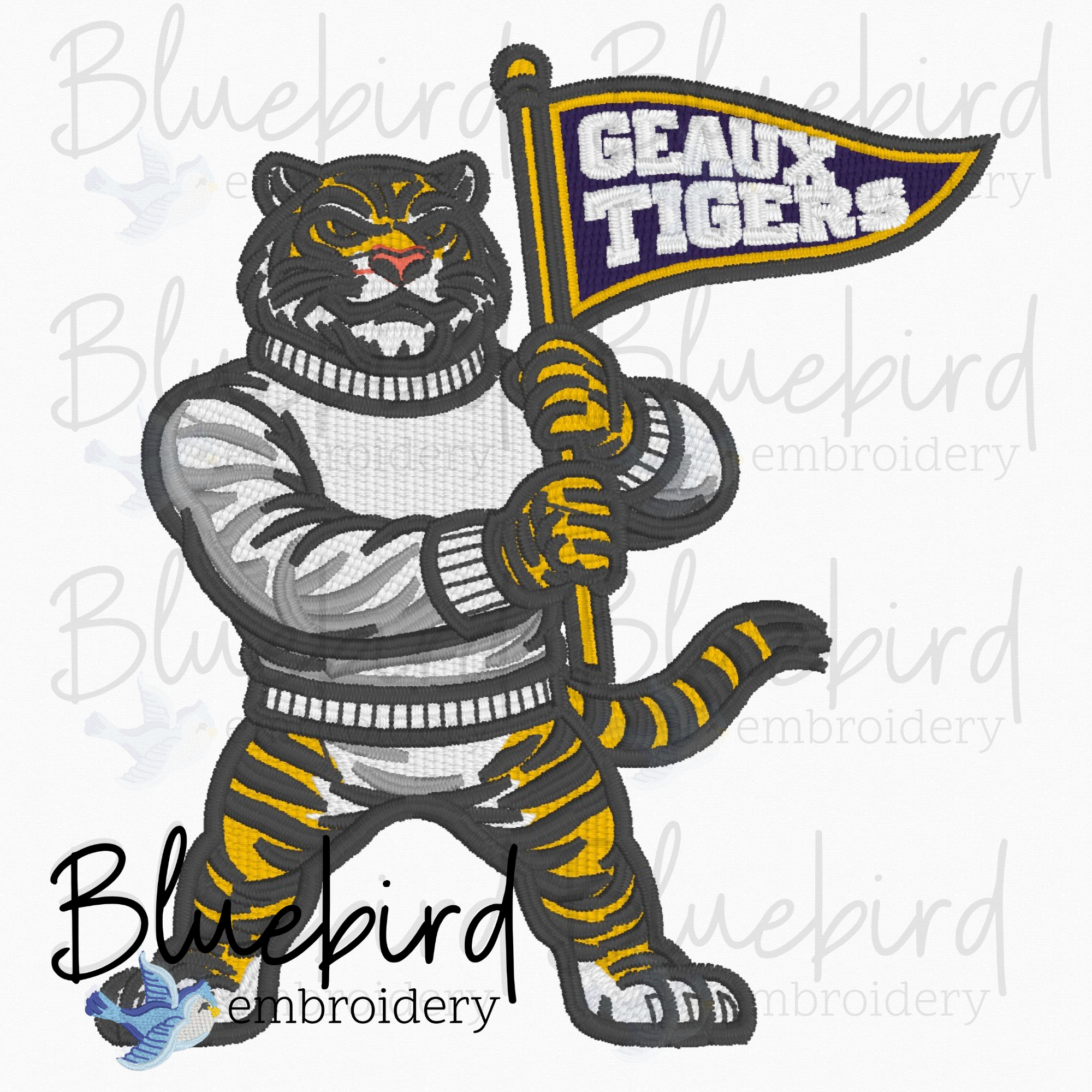 Mascot Embroidery Design – Digital Download | Optional Mascot Personalization