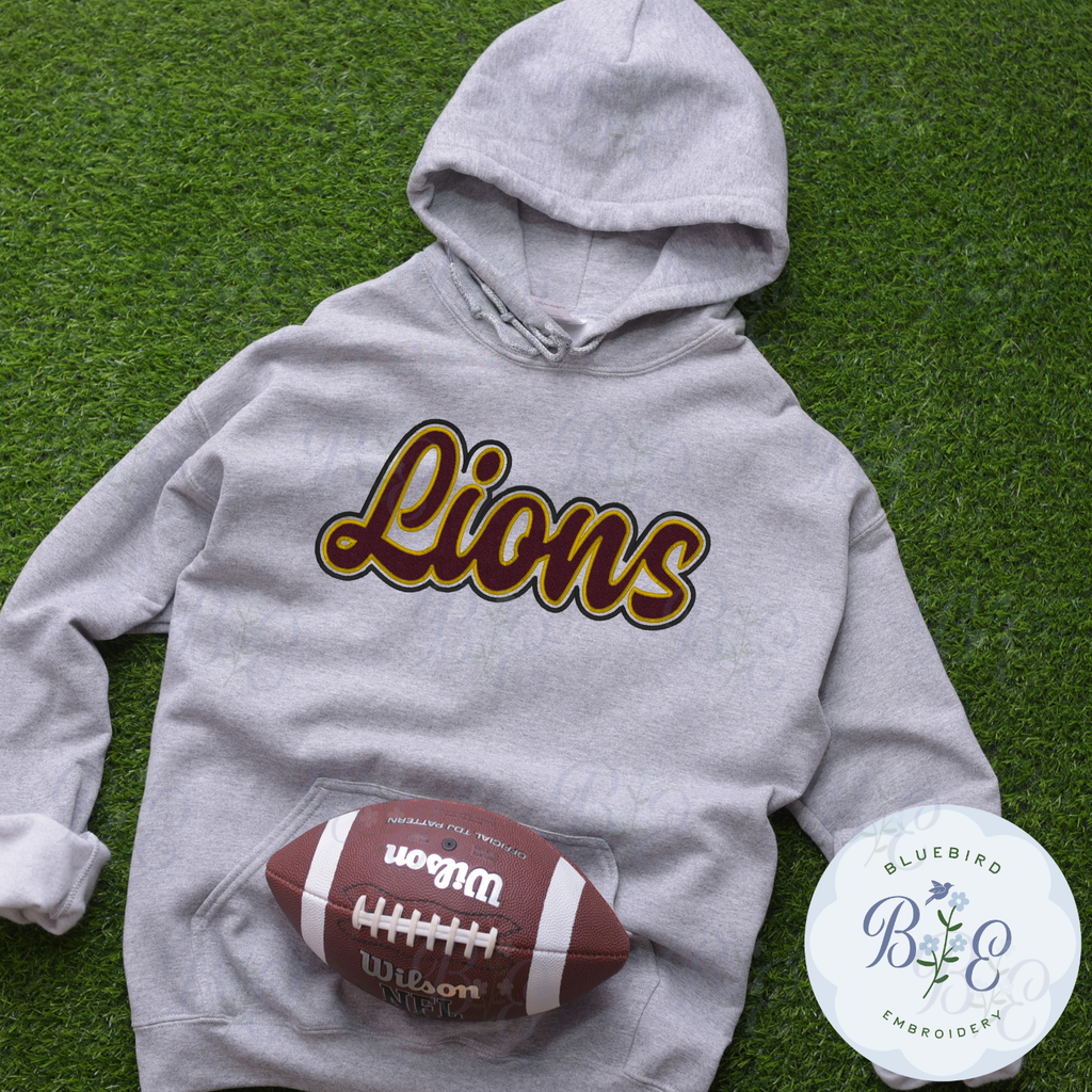 Lions Single Satin Applique Digital Embroidery Design