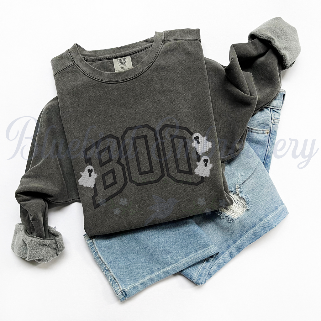 Boo + Ghosts Embroidered Crewneck