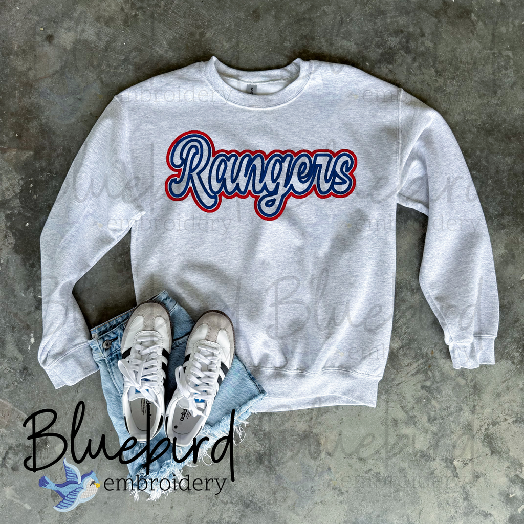 Rangers Single Satin Applique Digital Embroidery Design – Bluebird ...
