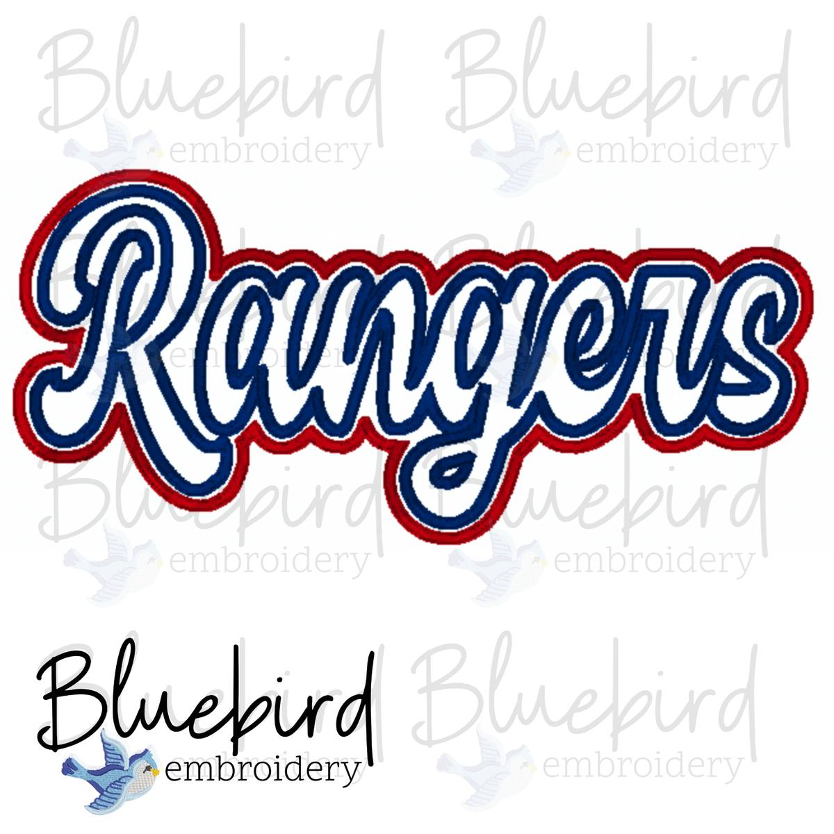 Rangers Single Satin Applique Digital Embroidery Design – Bluebird ...