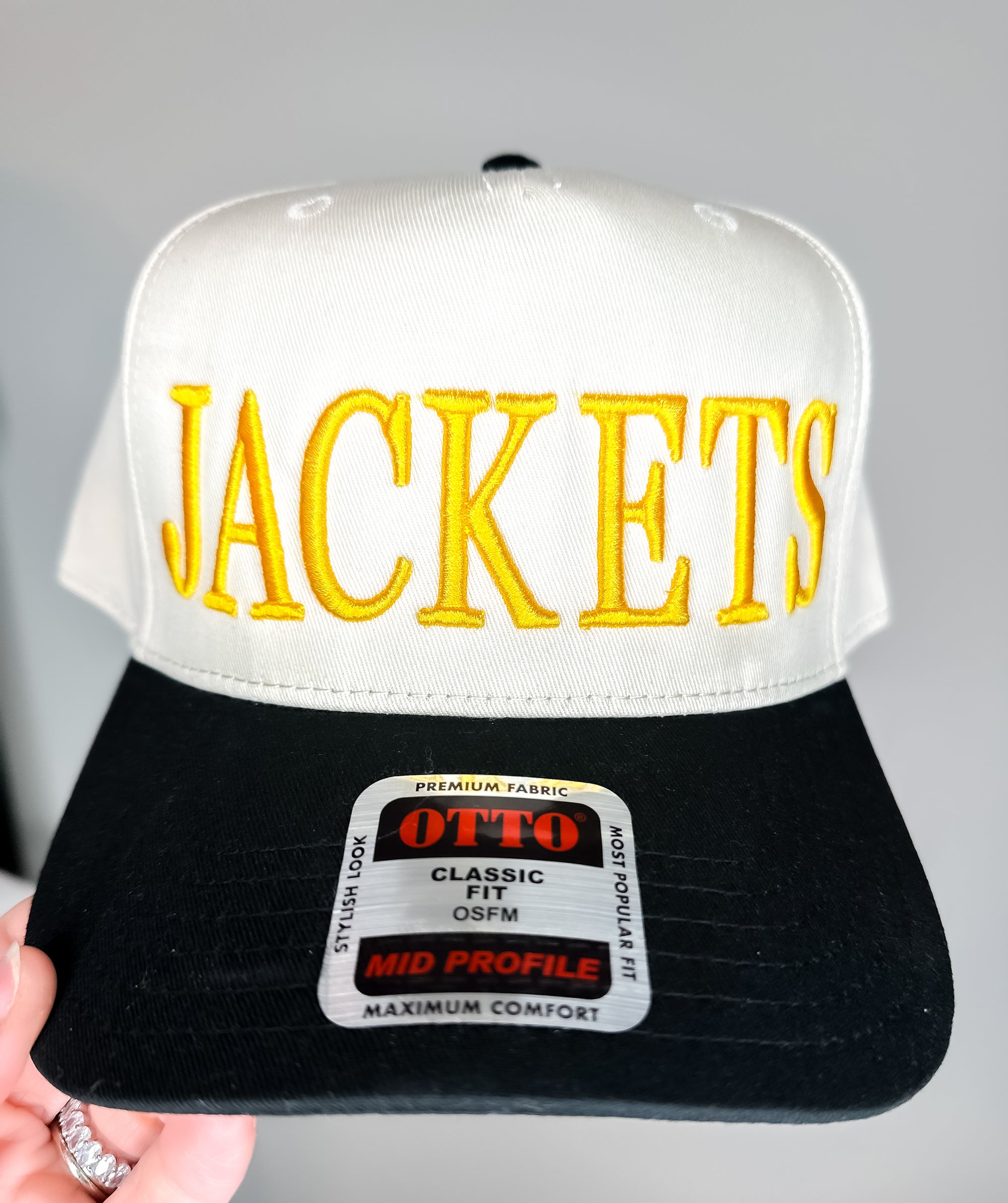 Jackets 3D Puff Embroidered Two-Tone Hat - Bluebird Embroidery