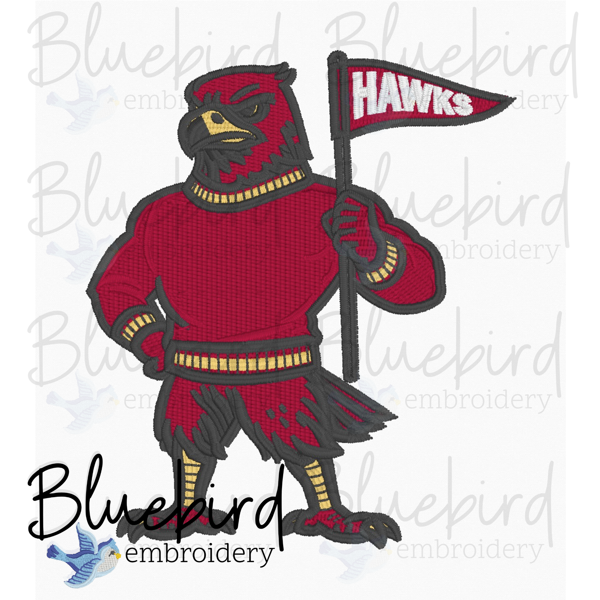 Mascot Embroidery Design – Digital Download | Optional Mascot Personalization