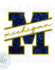 MI State Applique Digital Embroidery Design