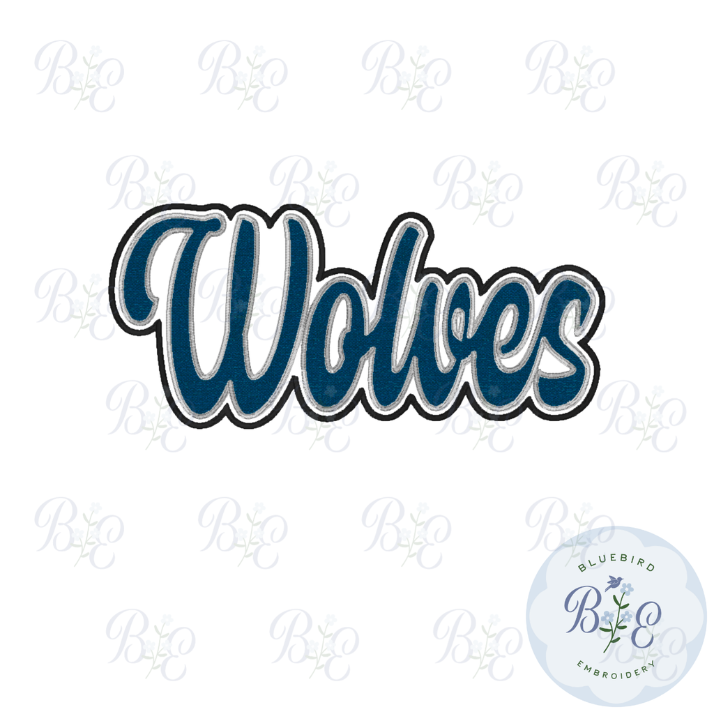 Wolves Single Satin Applique Digital Embroidery Design