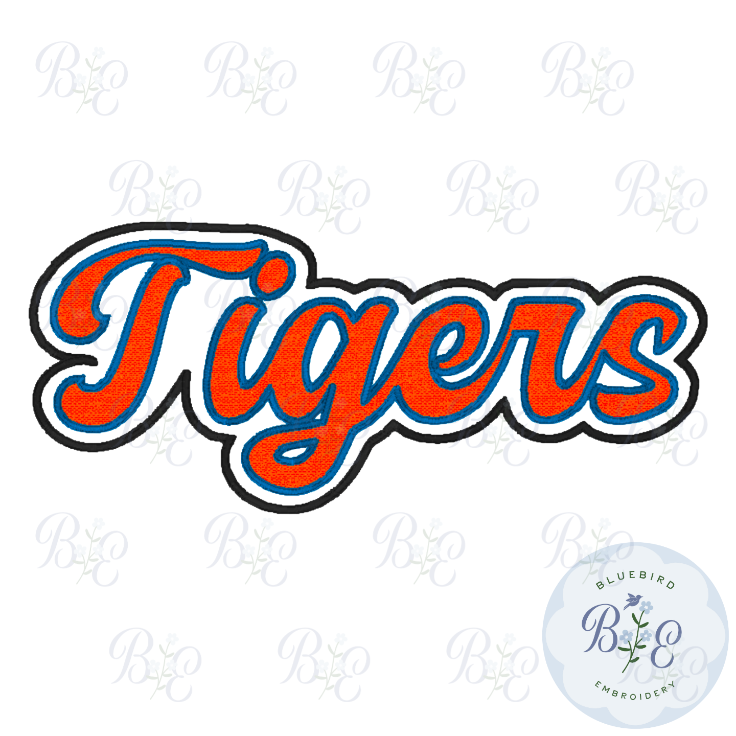 Tigers Single Satin Applique Digital Embroidery Design