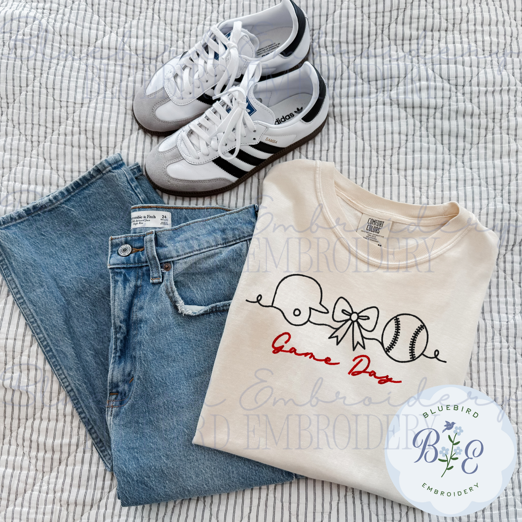 Baseball Game Day Embroidered-Choose your style