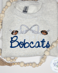 Custom Mascot Embroidered Sweatshirt-Bow & Mini Footballs