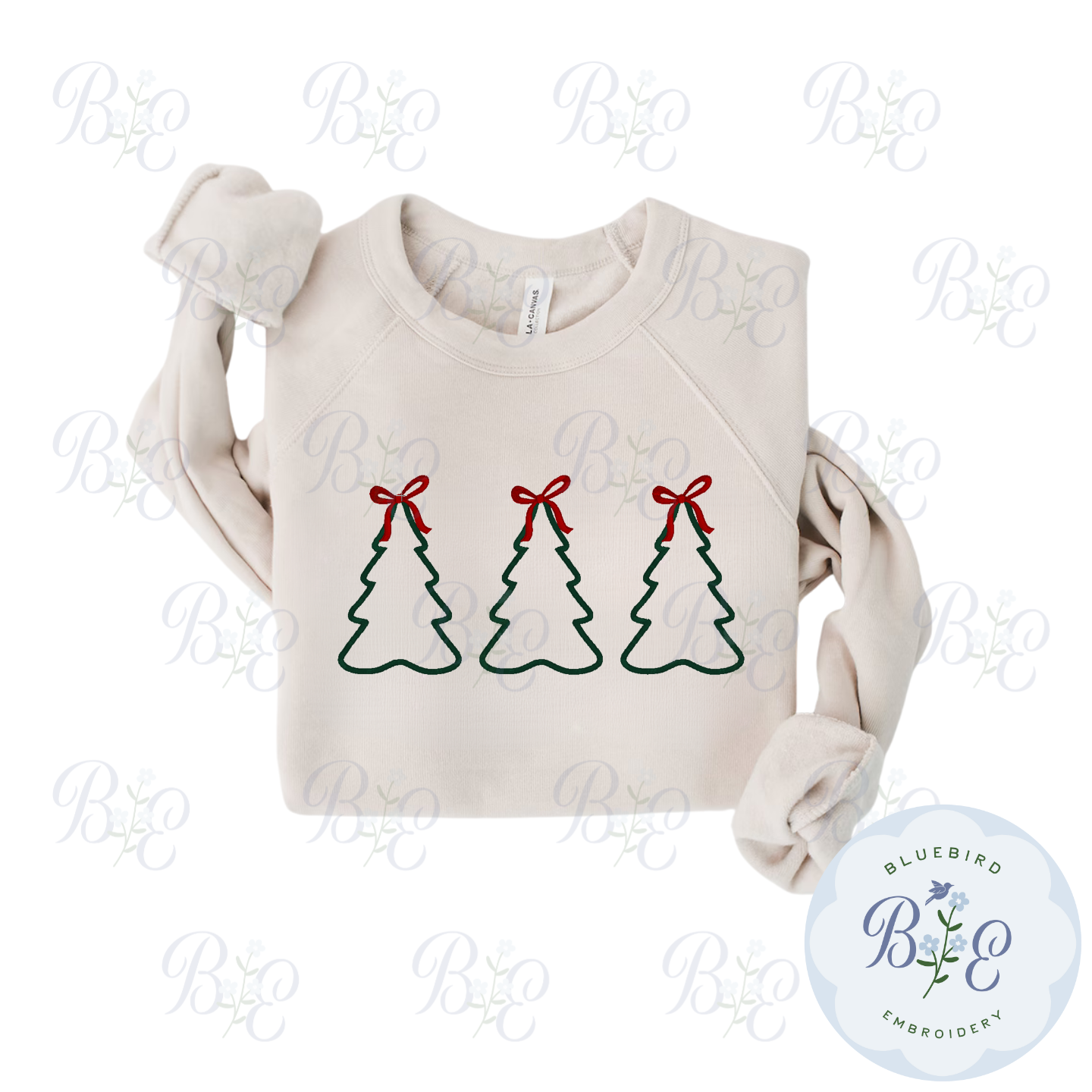 Christmas Tree Trio Applique Digital Embroidery Design