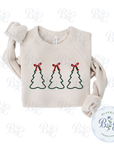Christmas Tree Trio Applique Digital Embroidery Design