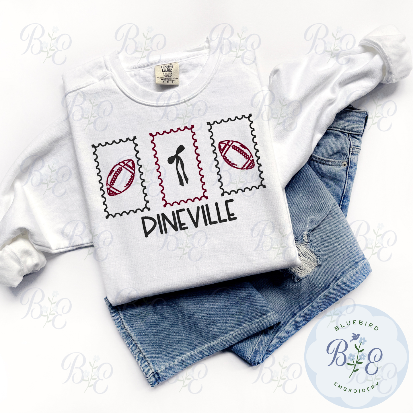 Custom Football Stamps Embroidered