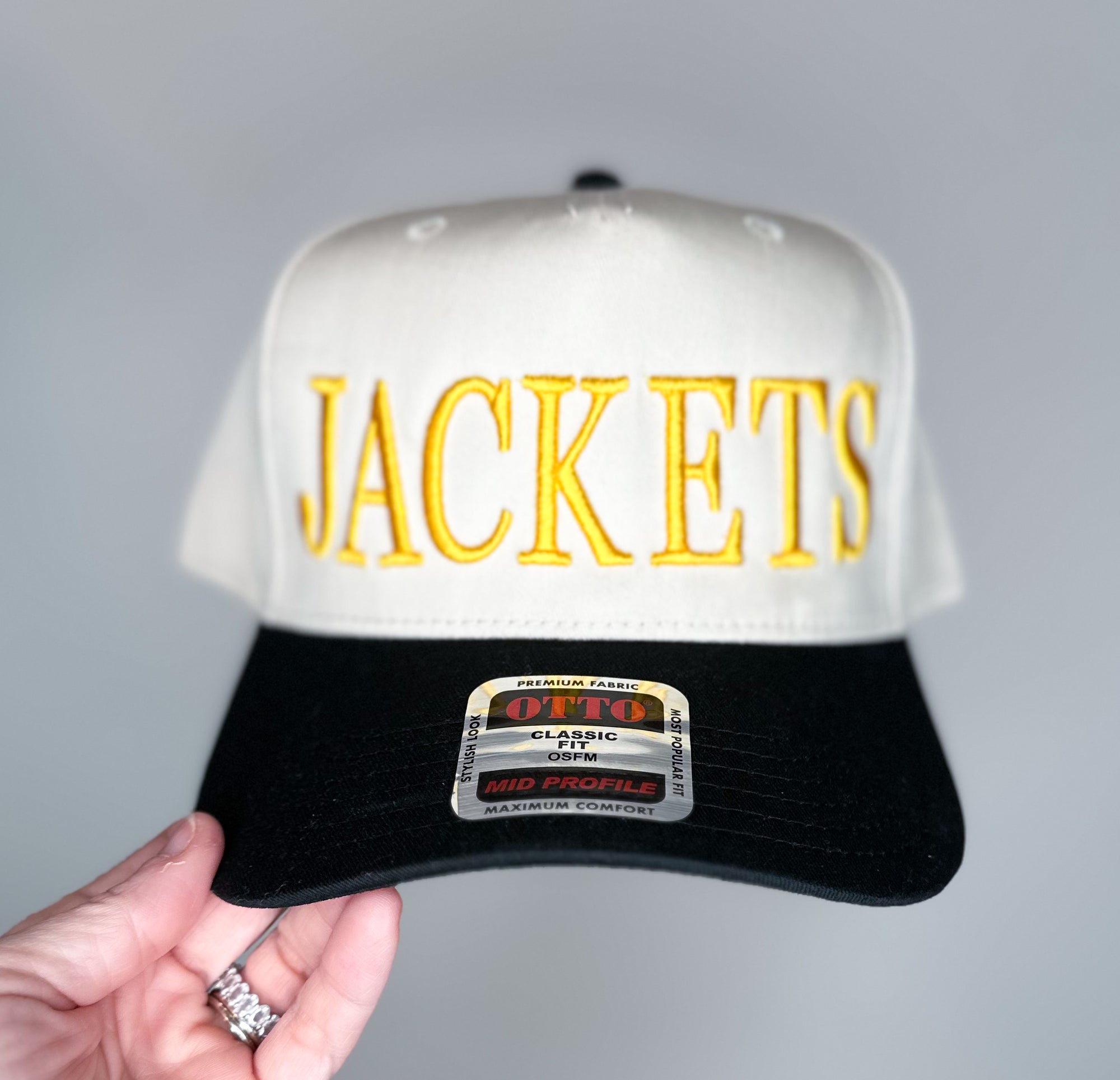 Jackets 3D Puff Embroidered Two-Tone Hat - Bluebird Embroidery