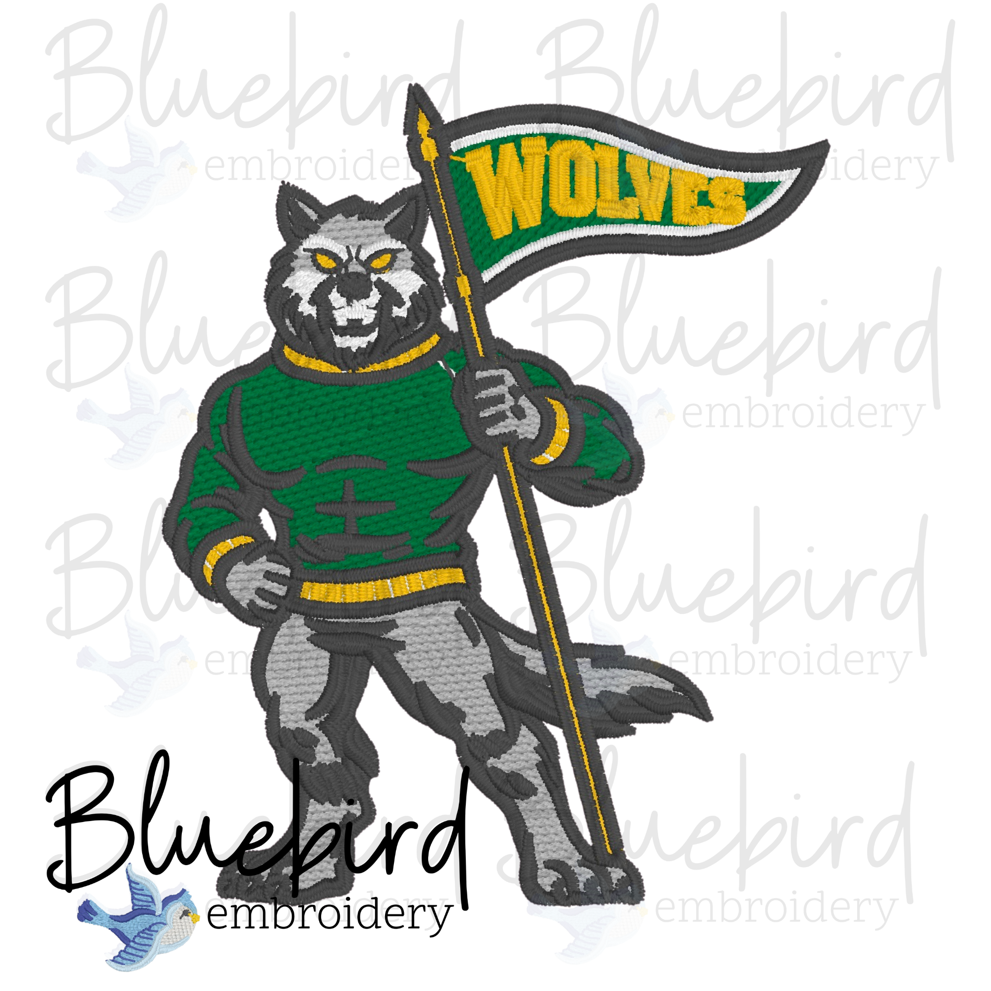 Mascot Embroidery Design – Digital Download | Optional Mascot Personalization