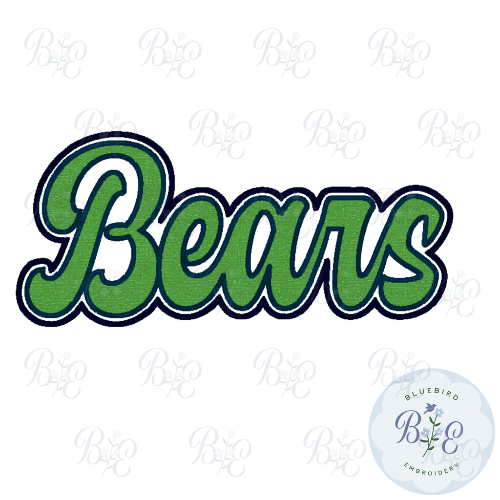 Bears Single Satin Applique Digital Embroidery Design