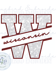 WI State Applique Digital Embroidery Design