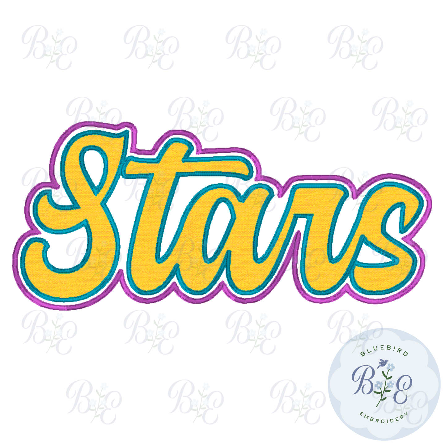 Stars Single Satin Applique Digital Embroidery Design