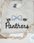 Custom Mascot Embroidered Sweatshirt-Bow & Mini Footballs