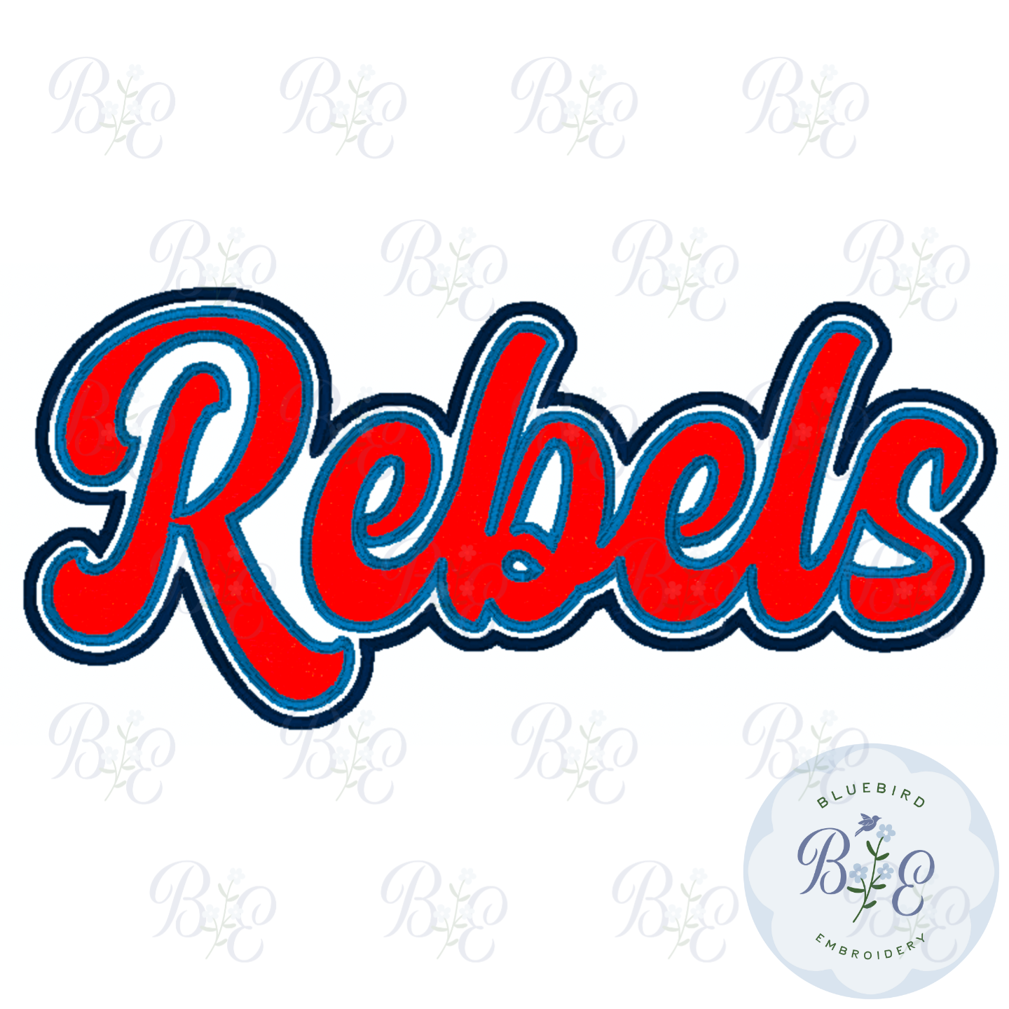 Rebels Single Satin Applique Digital Embroidery Design