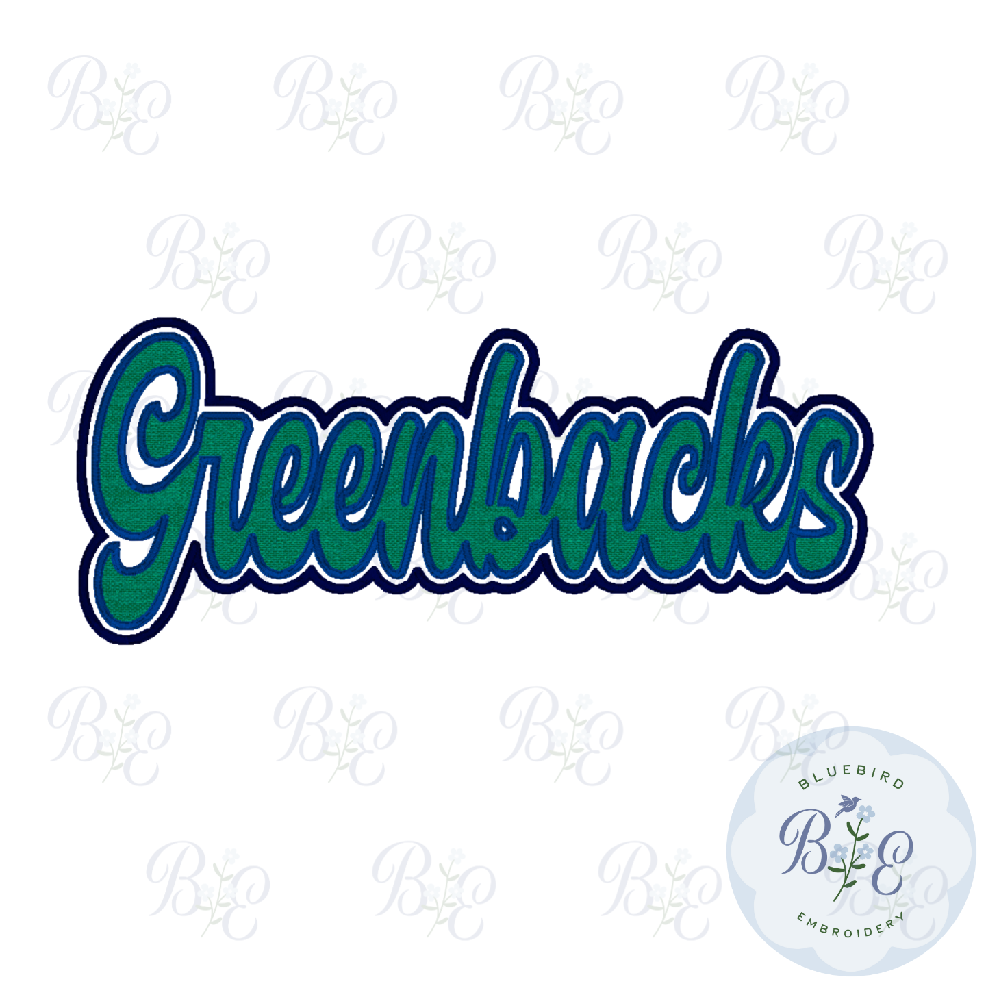 Greenbacks Single Satin Applique Digital Embroidery Design
