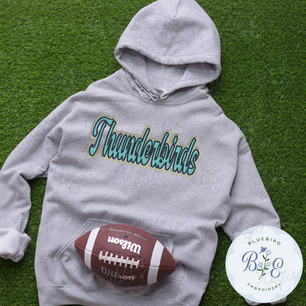 Thunderbirds Single Satin Applique Digital Embroidery Design