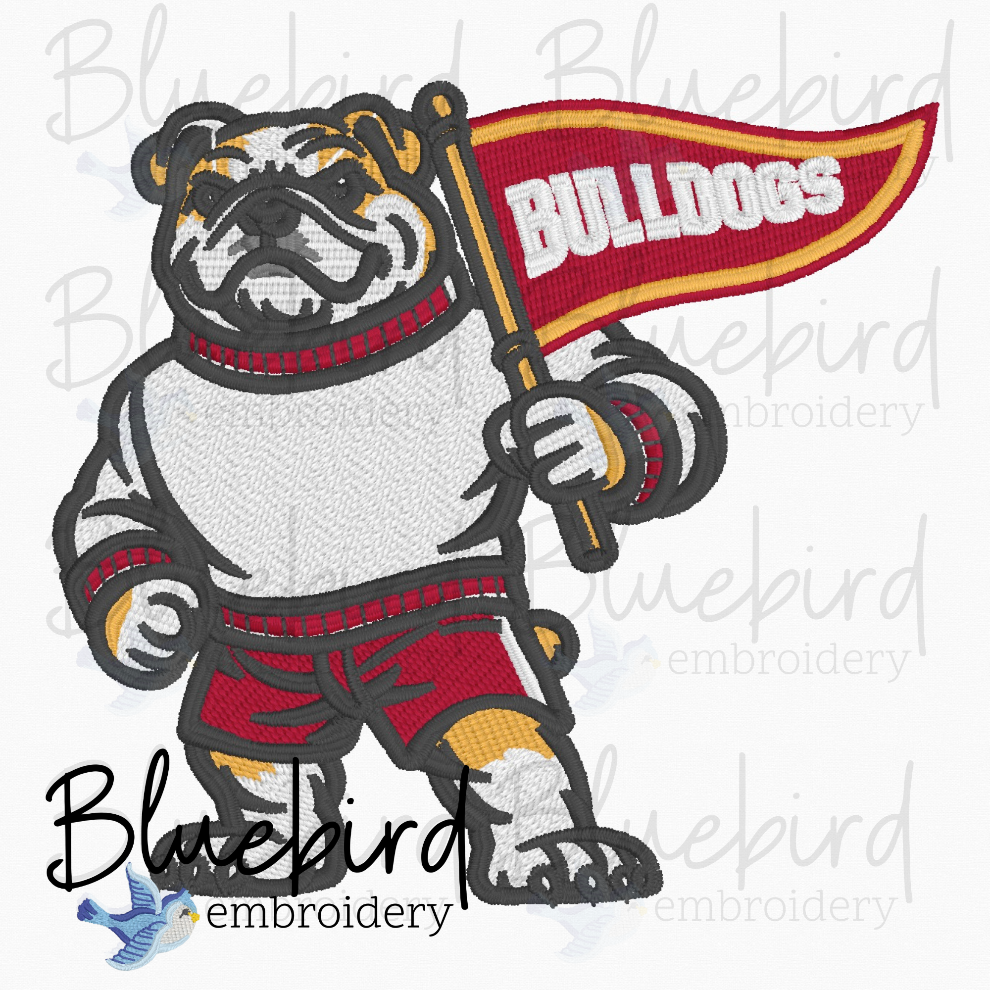 Mascot Embroidery Design – Digital Download | Optional Mascot Personalization