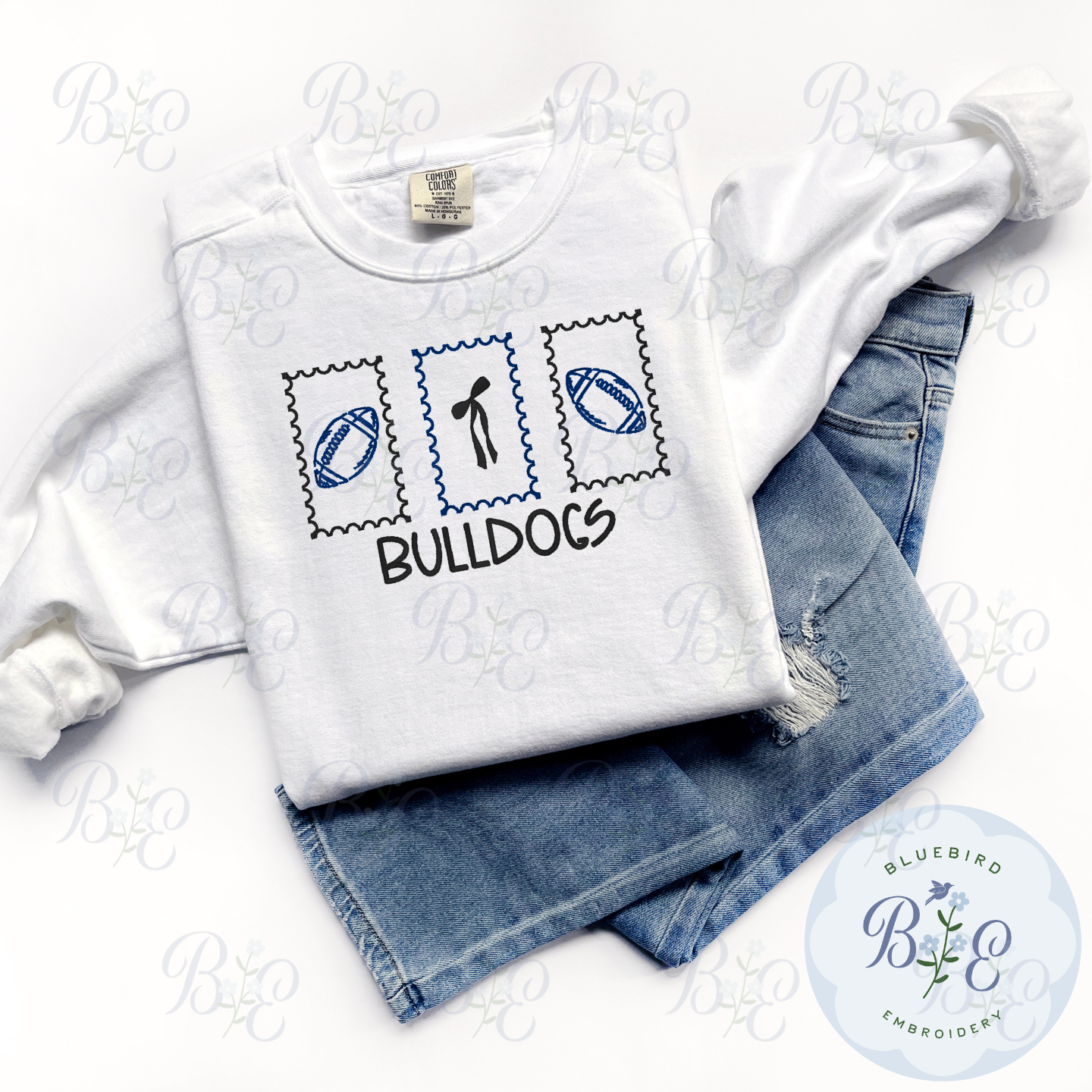 Custom Football Stamps Embroidered