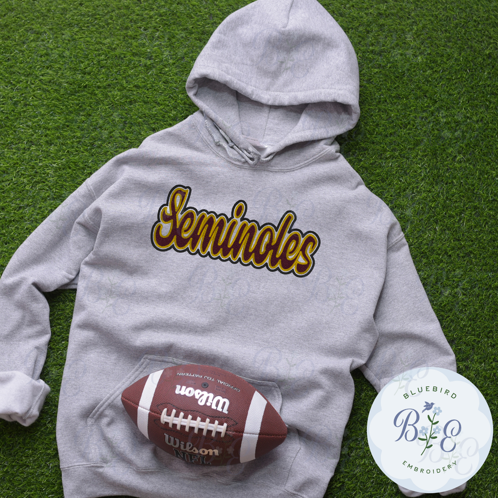 Seminoles Single Satin Applique Digital Embroidery Design