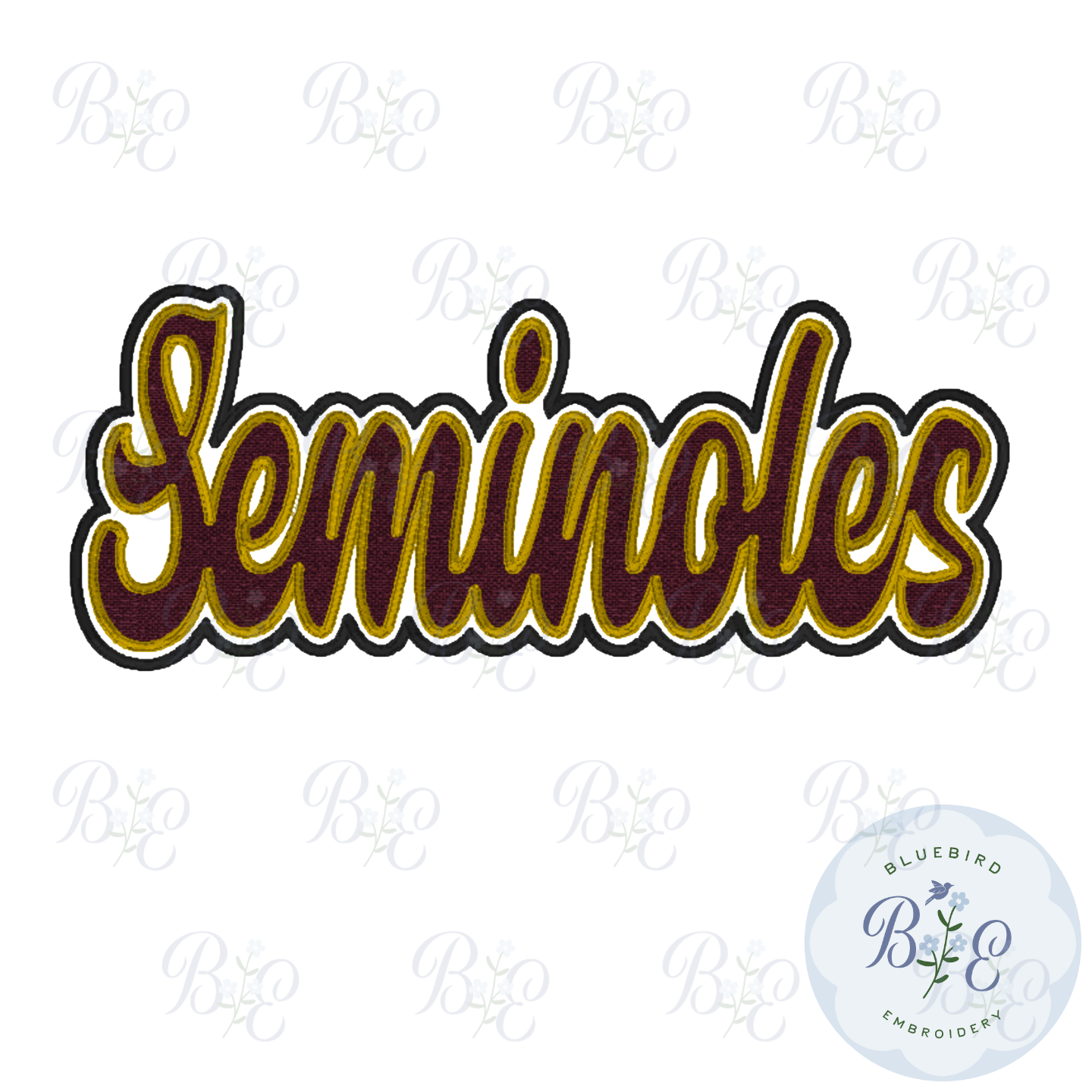 Seminoles Single Satin Applique Digital Embroidery Design