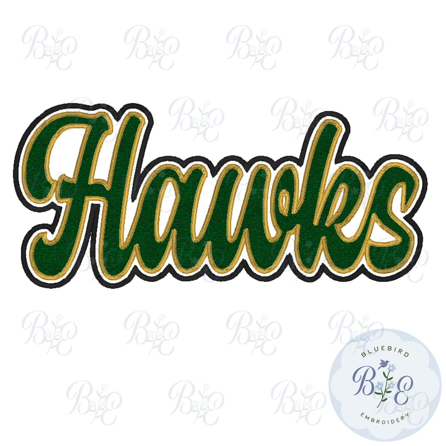 Hawks Single Satin Applique Digital Embroidery Design