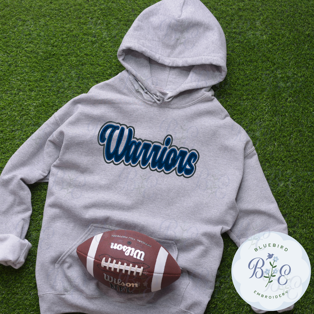 Warriors Single Satin Applique Digital Embroidery Design