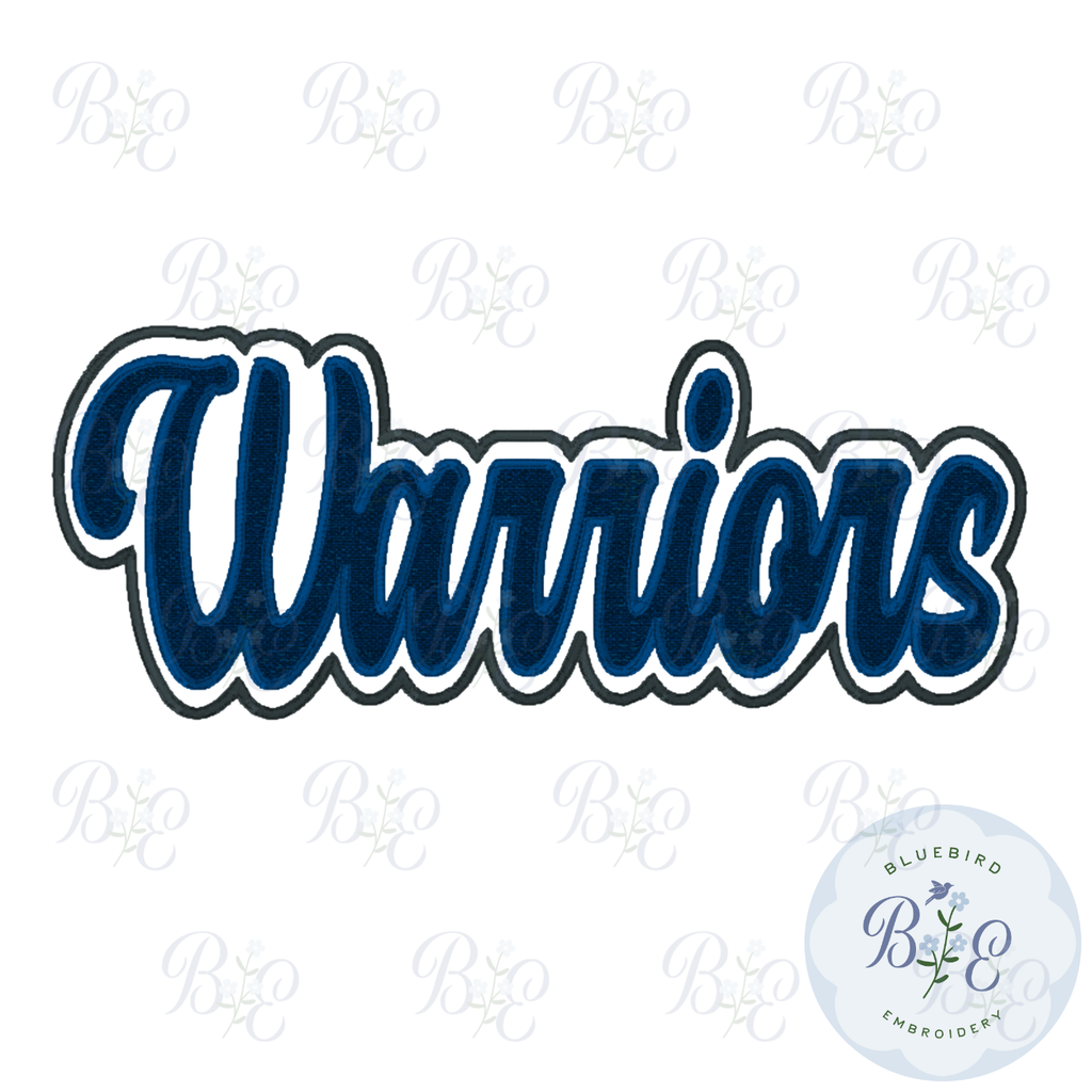 Warriors Single Satin Applique Digital Embroidery Design