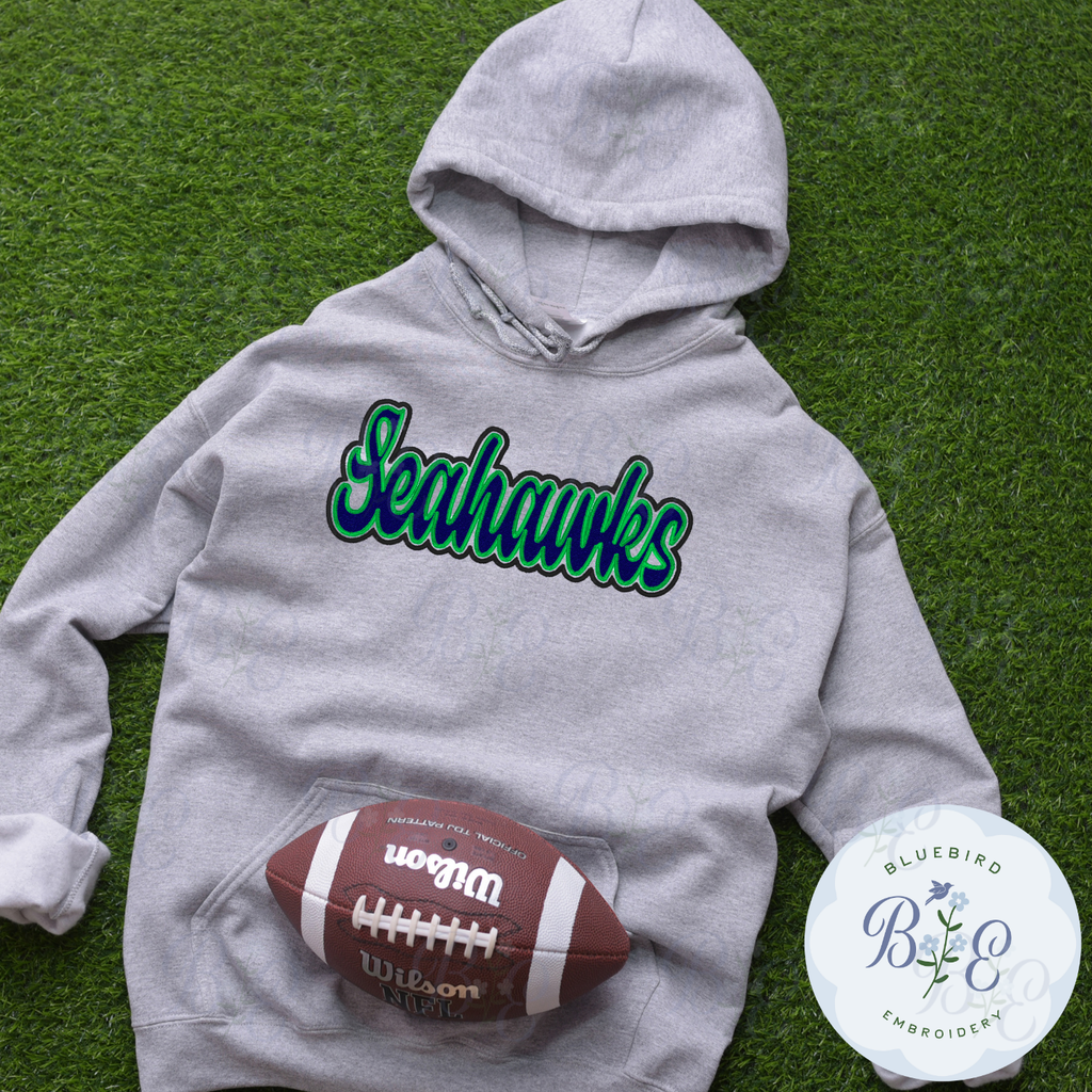 Seahawks  Single Satin Applique Digital Embroidery Design