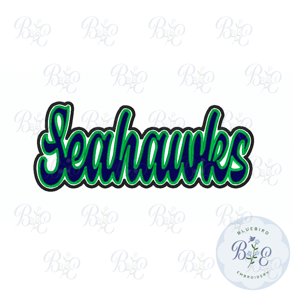Seahawks  Single Satin Applique Digital Embroidery Design