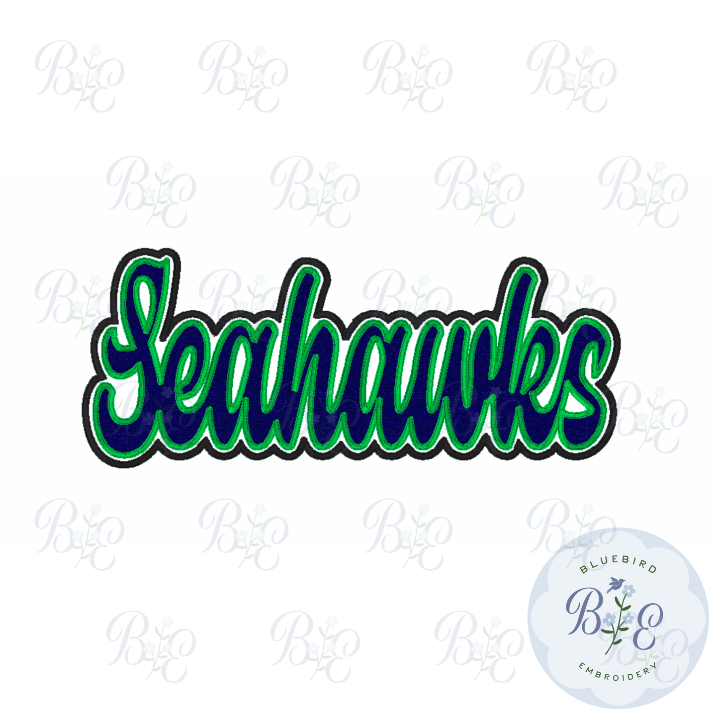 Seahawks  Single Satin Applique Digital Embroidery Design