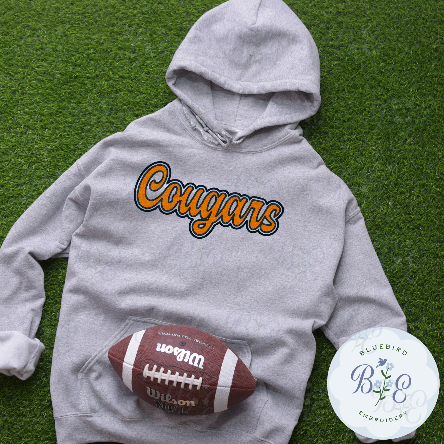 Cougars Single Satin Applique Digital Embroidery Design