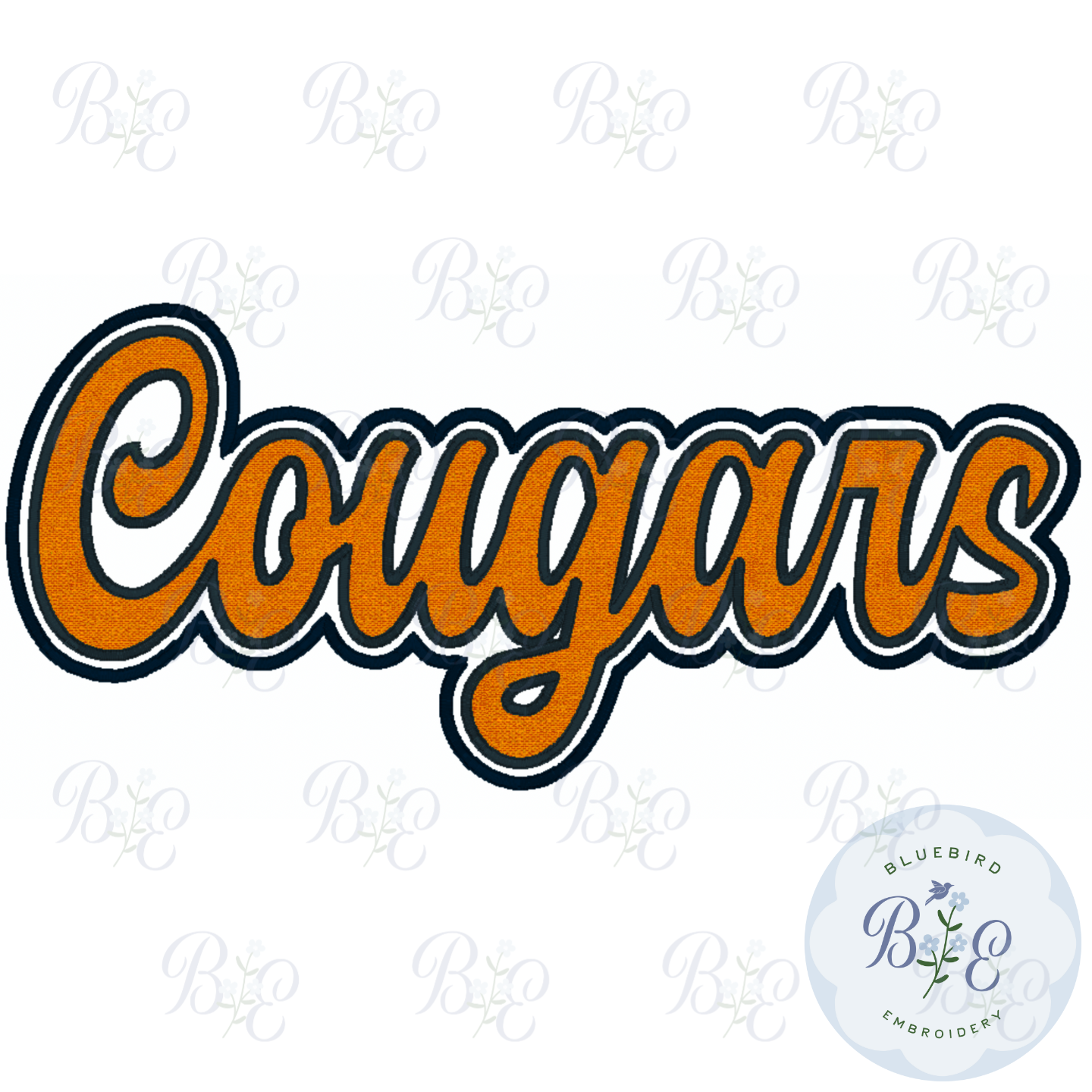 Cougars Single Satin Applique Digital Embroidery Design