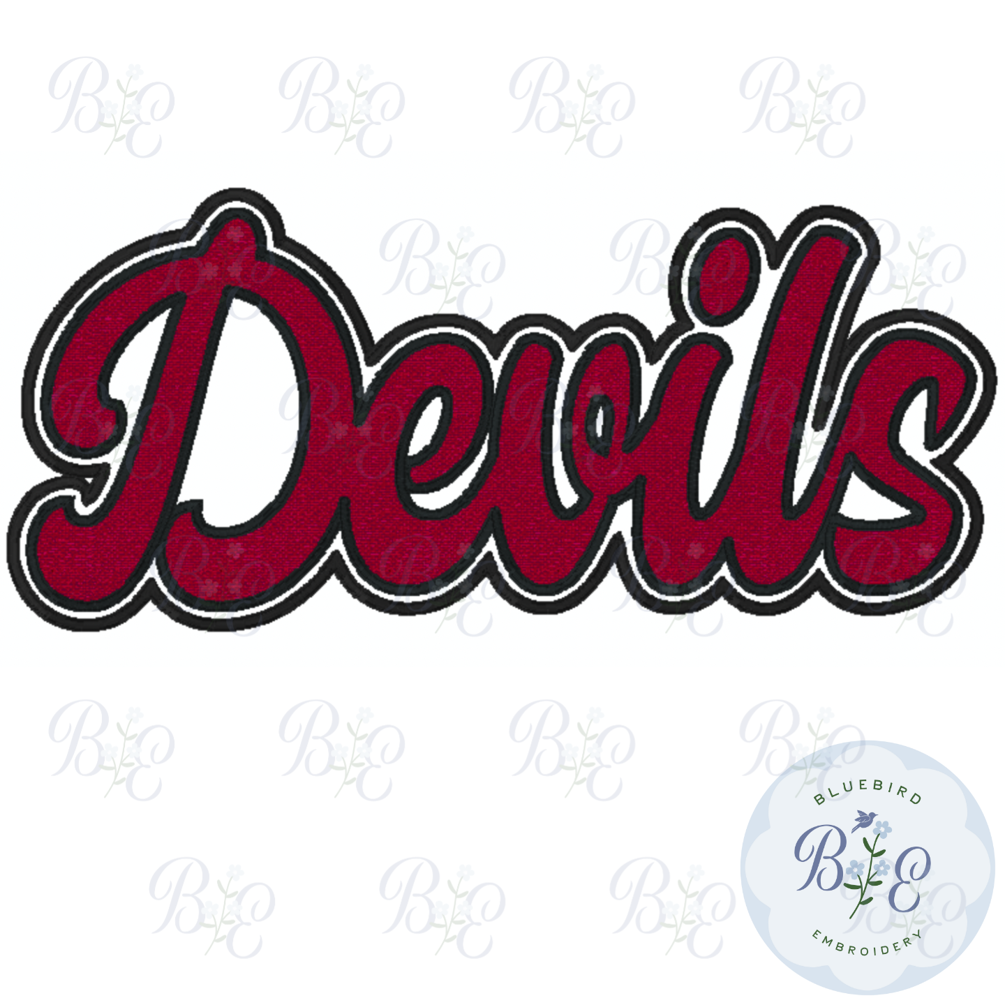 Devils Single Satin Applique Digital Embroidery Design