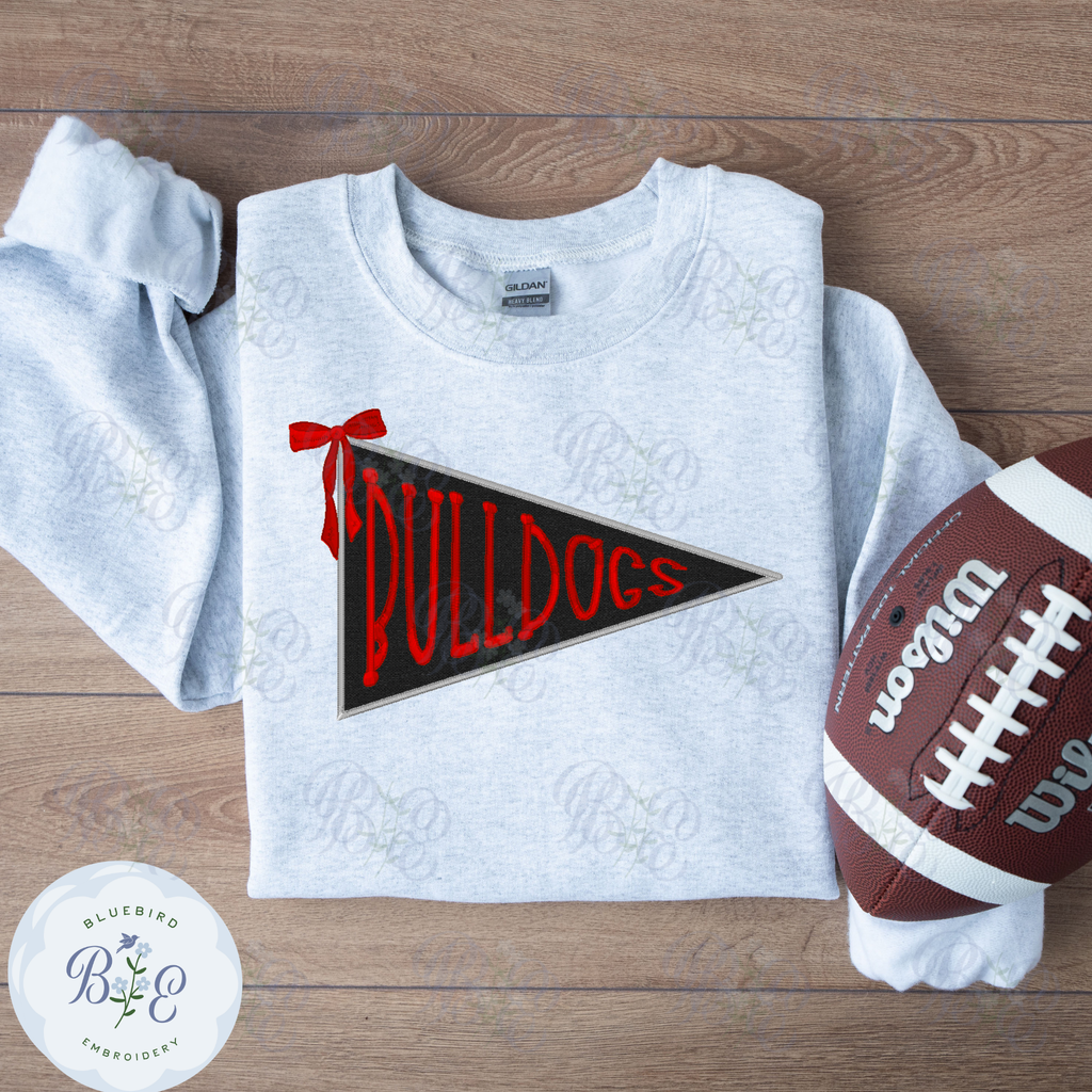 Applique Pennant Bulldogs Digital Embroidery Design