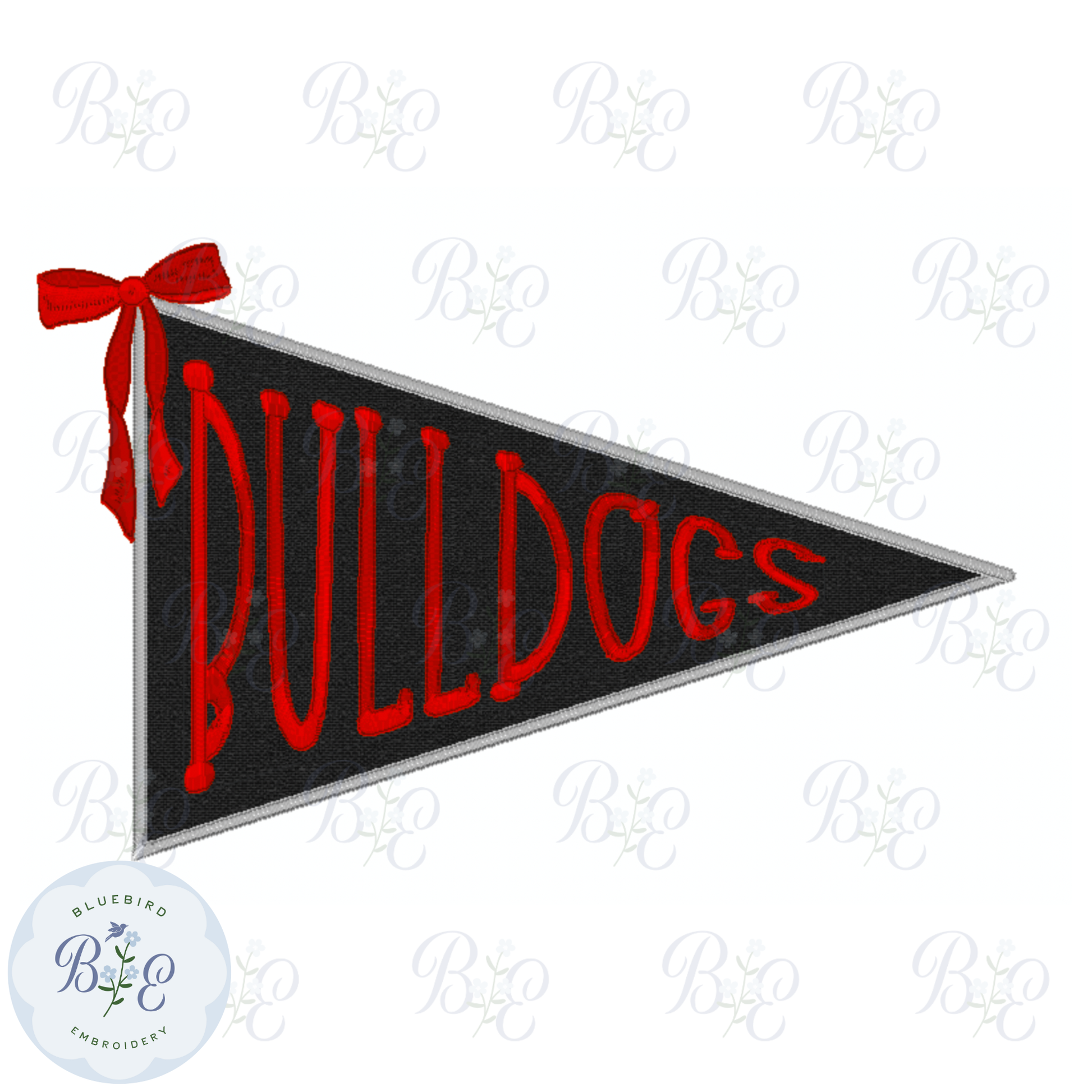 Applique Pennant Bulldogs Digital Embroidery Design
