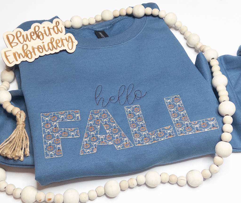 Hello Fall Embroidered Sweatshirt