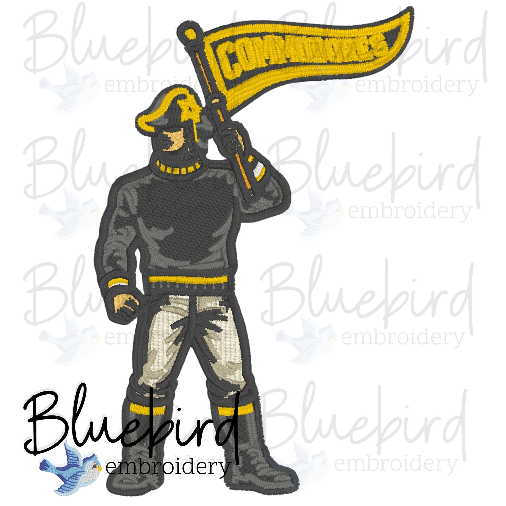 Mascot Embroidery Design – Digital Download | Optional Mascot Personalization