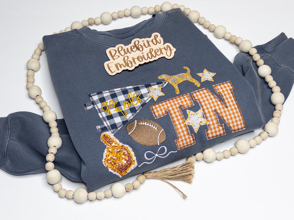 Tennessee Doodle Applique Embroidered Sweatshirt